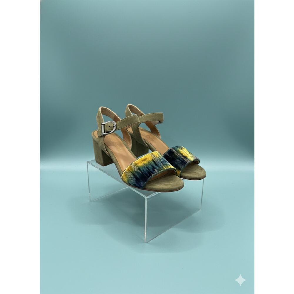 New Firenze Studio Women’s Gigi Green Suede Open Toe Sandals 8.5